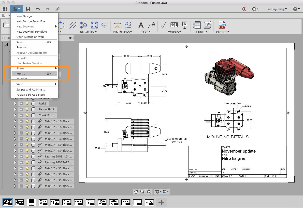 Fusion 360 как сделать чертеж